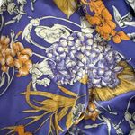 Vintage 90s Sandra Roth 100% Silk Double Breasted Blouse Floral Filagree 12 Purple Photo 5