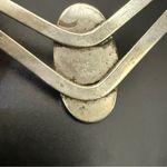 Vintage Unsigned Mexican Silver Abalone Shell V Cuff Bangle Bracelet 9.9g. Photo 9