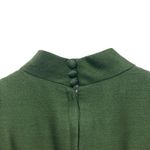 Chester Weinberg Dress 8 Vtg 60s Green Silk Cocktail Gown Covered Buttons Photo 5