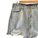 LIRA COBRA Ripped Denim Skirt Blue Size M Photo 4