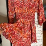 IRO  Vibrant Red and Orange Long Sleeve Rhodey Romper Photo 5