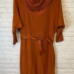 Eliza J  belted cowl neck sweater midi dress burnt orange size 12 Photo 1