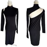 Helmut Lang  Black Bodycon Long Sleeve Cutout Dress Size M/L Photo 1