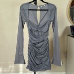 House Of CB  ‘Camille’ Dove Grey Real Silk Mini‎ Dress NWOT Size M Photo 9