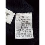 Liz Claiborne VTG  Sweater Women Small Petite Knit Pullover Turtleneck Wool Navy Photo 4