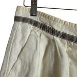 Max Mara White Pleated Linen Stripe Ribbon Trim Knee Length Pencil Skirt Size 6 Photo 6