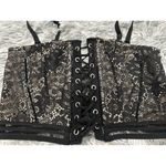 Victoria's Secret Black and Tan Lace Corset Medium M Photo 1