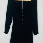 Reformation  Milla black long sleeve bustier neckline fit and flare dress. Size 4 Photo 0