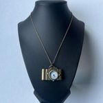 ANTIQUE GOLD CAMERA WATCH NECKLACE Photo 0