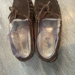 UGG  Dakota Moccasin Slipper Womens 6 Brown Suede Leather Shearling Slip On Shoe Photo 2