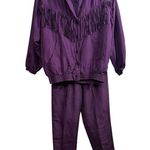 Vintage 100% Silk EVR Tracksuit Purple Size S Photo 0
