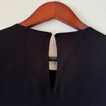 NWT CeCe Long Sleeve Moss Crepe Dress With Feather Cuff Black Size 2 Photo 4