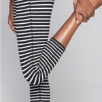 Athleta  Leggings Womens X Small Black White Stripe‎ Chatarunga Capri Crop Photo 0