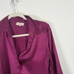 L'Agence Purple 100% Silk Button Up Blouse 3/4 Sleeve Career FLAW Womens Medium Photo 2