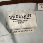 Wanakome  Cropped Hoodie Womens Large Blue Hooded Pullover Sweatshirt *FLAW* Photo 2