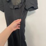 J.Crew Phoebe Ruffle Dress Solid Dark Gray Charcoal WOOL Blend Short Sleeve 2 Photo 7