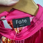 Fate Dress Women S Pink Contrast Pleated Tie Waist Floral Long Sleeve Spring Photo 7