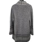 Lucky Brand  BOHO Shawl Cardigan Open Black White Geometric Sweater Women’s 1X Photo 7
