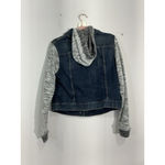 Torrid Womans  Size 00 Blue Jean Biker Jacket Knit Grunge Hood & Sleeves Photo 1