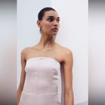 H&M Light Pink Satin Bandeau Strapless Mini Cocktail Dress Photo 1