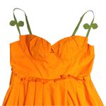 Farm Rio Orange Corset Pleated Sleeveless Midi Dress Womens M Photo 2