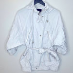 Cole Haan Pearl Windbreaker Tie Belt Hooded Jacket Size Small Photo 0