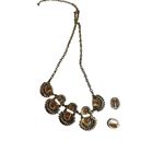 Francesca’s. Collection blue and coral necklace and matching coral earrings Photo 4