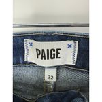 Paige Claudine Bootcut Jeans Size 32 Dark Wash Raw Hem Stretch Denim Photo 4