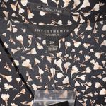 Investments NWT Caroline Signature V-Neck Size 2X Black/Tan Floral Button Front Top Photo 1