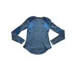 Lululemon Ice Queen Top Size 6 Blue Stripe Long Sleeve Quilted Shirt Thumb Holes Photo 4