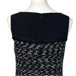 St. John Women’s Dress Shift Tweed Silk Ribbon Tie Sleeveless Black White Size 4 Photo 8
