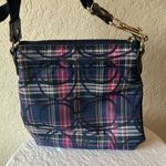 Coach : Navy & Pink Tartan Plaid Crossbody Bag- Silver Tone Photo 8