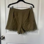 Anthropologie  2 piece set green‎ raw hem linen blend jacket and shorts size 8 Photo 4