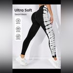 SheIn Sport Studio Tie Dye Yoga Leggings Ribbed Panel High Stretch Photo 1