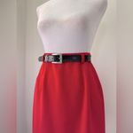 Vintage ‘90s Metro New York Red Belted Knee Length Pencil Skirt Size XXS Photo 2