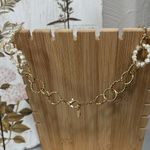 ZARA Faux Pearl Bead and Stone Necklace Gold Tone Photo 4