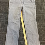 Carhartt Lined Jeans Womens 14 Grey Canvas Lined Carpenter Workwear Trousers Photo 0