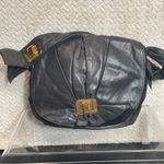 Juicy Couture Vintage  Black Leather Shoulder Bag Gold Twist Lock Detail | Y2k Photo 2