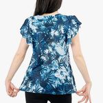 Charm & Share  Women's Plus Size V-neck Short Sleeve Casual Floral Printed Loose Tunics T-shirt Top Photo 2