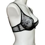 SKIMS  Unlined Lace Underwire Bra Black 34B Photo 3
