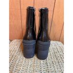 D’amelio Womens 8.5 Black Faux Patent Leather Chunky Chelsea Boots Zipper Grunge Photo 2