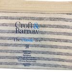 Croft & Barrow NWT  The Classic Tee size 3XL cream striped long sleeve crew neck Photo 2