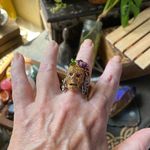 Crystal Skull Multicolor Ruthenium Ring Unisex Size 9,10 Yellow Photo 3