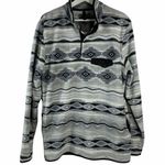 Cabin Fever Sz M Cozy Fleece 1/4 Snap Pullover Long Sleeve Striped Shirt Women’s Gray Size M Photo 0