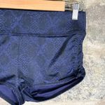 Athleta  Navy Blue Black Snake Print Athletic Shorts Women's XS Ruching Spandex Photo 5