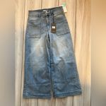 Studio Blue Cece Super High Rise Patch Pocket Crop Wide Leg Jean Blue 29 NWT Photo 1