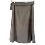 Halogen NWOT Faux Wrap Gray Belted Midi Skirt Women’s Size Medium Photo 1