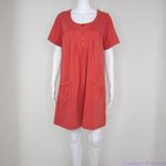 Roaman's red 100% cotton short sleeves dress with‎ pockets, size M Size M Photo 12