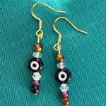 Handmade  tigers eye evil eye 🧿 charm earrings ✨ Photo 2