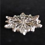 Unique Vintage Antique Vintage Bridal Crystal Gemstone Silver Tone Brooch Very Chic Photo 2